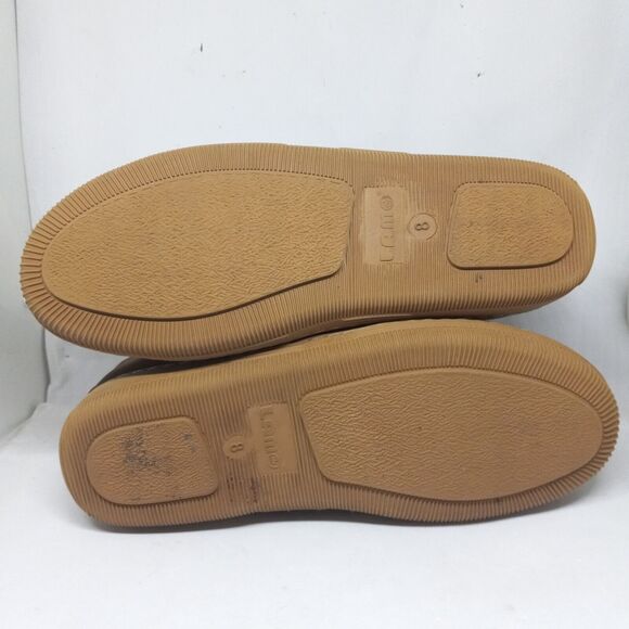 LAMO Size 8 Suede Bootie Slippers-Faux Fur Lined-Chestnut-Plastic Outsole - Picture 6 of 9